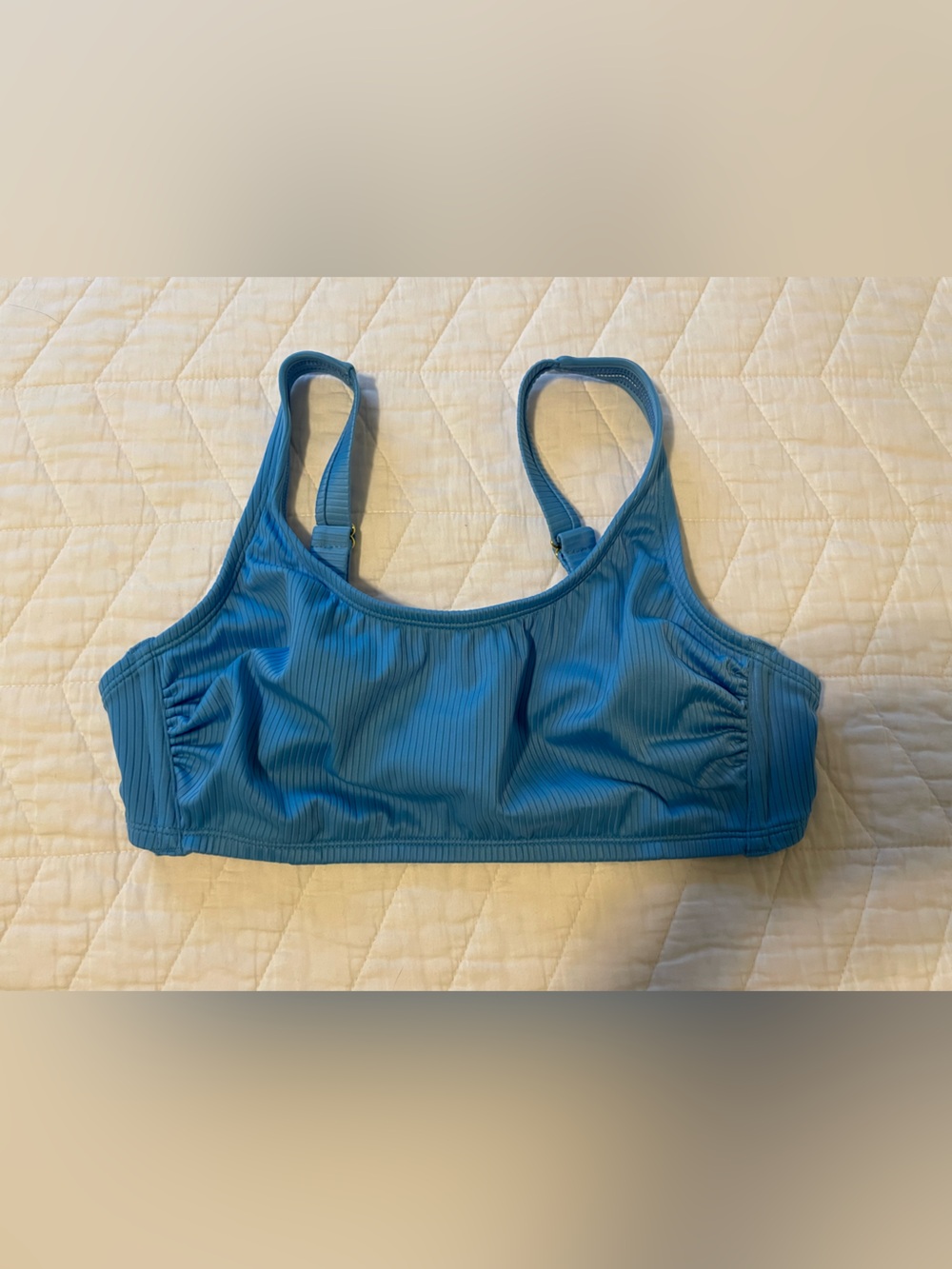 wild fable Blue Ribbed Scoop Swim Top